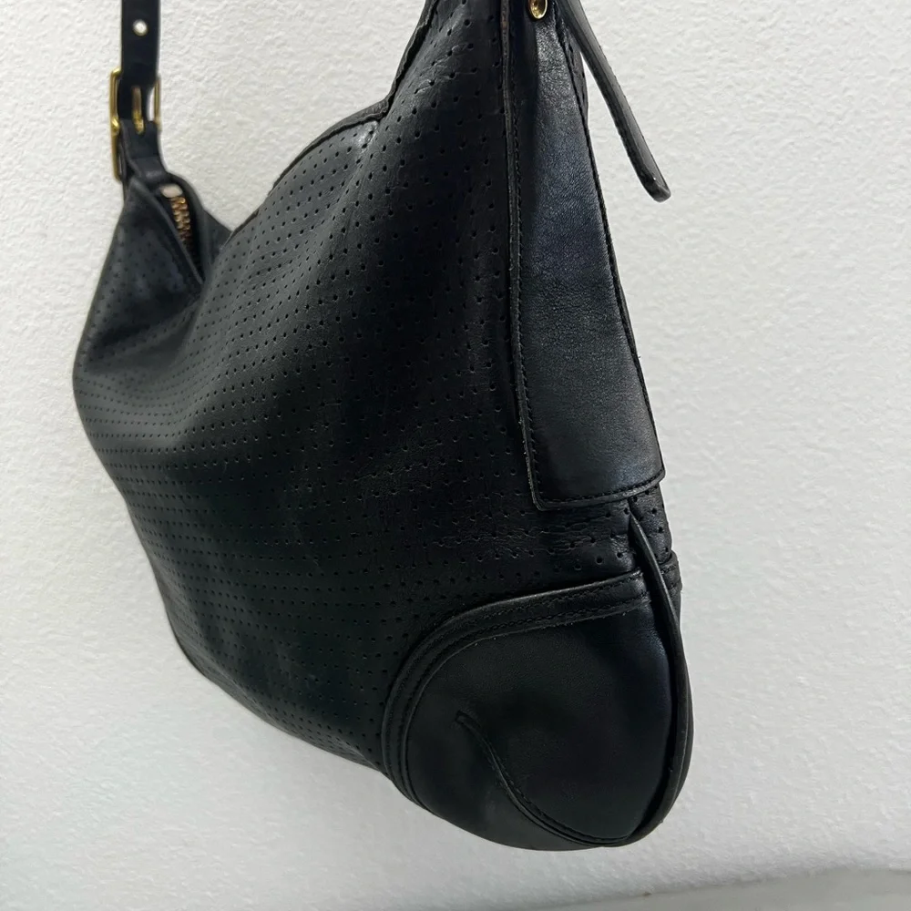 Coach Legacy 9218 Black Perforated Leather Shoulder Bag